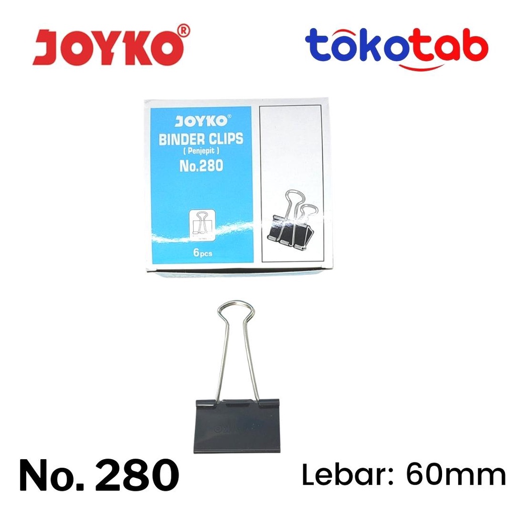 Tokotab - JOYKO Binder Clip/Clip/Paper Clip 280 (ต่อแพ็คมี 6 ชิ้น)