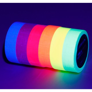 เทปเรืองแสง หลากสี Fluorescent UV Cotton Tape Luminous