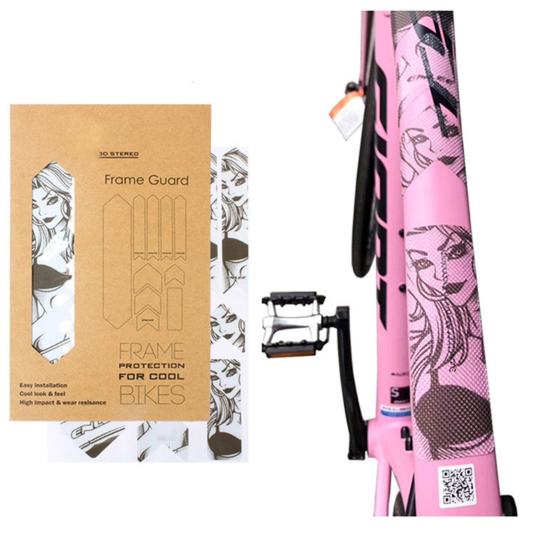 Enlee Bicycle Frame Guard Protective Film 3D Decal Sticker for MTB