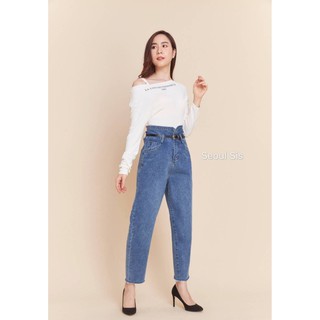 8898 Denim Long Pant กางเกงทรงมัม