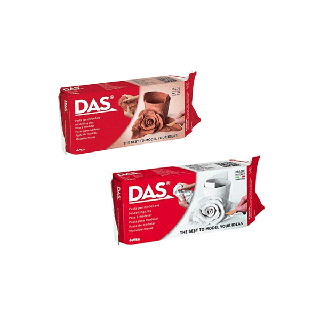 DAS (ดาส) ดินเยื่อกระดาษ ดินปั้น สีอิฐ และสีขาว ขนาด 500g./1,000g.