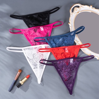 Sexy Embroidered Mesh Yarn Ladies Thong Perspective Young Woman Transparent G-Strings