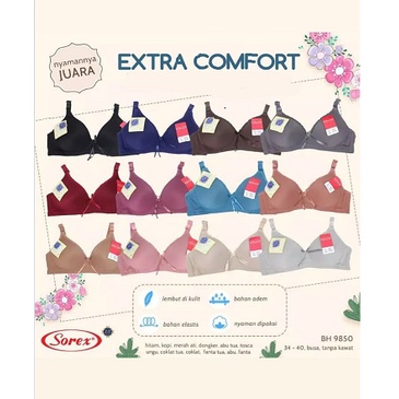 Sorex 9850 Extra Comfort Bra Foam No Underwire 2 ตะขอเทียบเท่ากับคัพ B