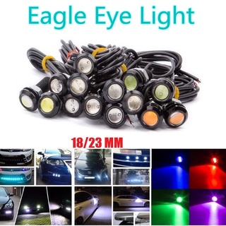 1 ชิ้นรถยนต์ / รถจักรยานยนต์ DRL Eagle Eye Light 18 มม. / 23 มม. ไฟ LED กันน้ำกลางวันทำงานเตือนไฟตัดหมอกไฟสัญญาณย้อนกลับไฟท้าย