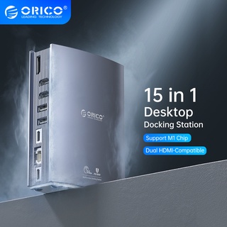 Orico ฮับแยก USB C เป็น 4K HDMI DP USB 3.0 RJ45 3.5 มม. สําหรับ Windows MacOS