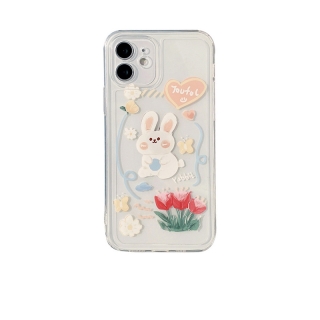 เคสมือถือ ลายการ์ตูนกระต่าย สำหรับ iPhone 11 Pro Max X Xr Xs Max 7 8 Plus Se 2020 12 pro max 12 mini 13 pro max 13 mini