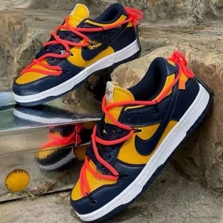 ♕✷ใหม่ Dunk LOW ข้อต่อ OW สายรัด aj รองเท้าผ้าใบชั้นต่ำ