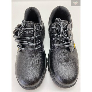 รองเท้าเซฟตี้ รองเท้าหัวเหล็กหุ้มส้น หนังPUอย่างดี เกรดPREMIUM สีดำ SIZE40-45