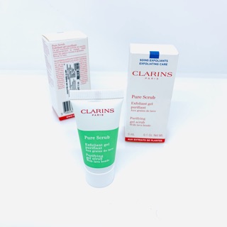 Clarins คลาแรงส์ สครับ ขัดผิวหน้า ของแท้ ป้ายไทย  Pure Scrub - Purifying gel scrub รุ่นใหม่