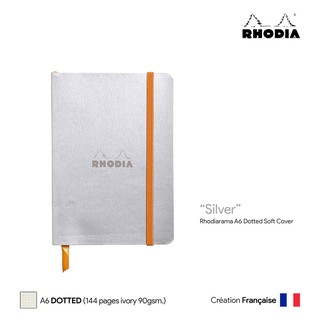 Rhodia Rhodiarama (A6) Dotted Soft Cover (Silver) - สมุดโน๊ตปกอ่อน Rhodia ขนาด A6 ลายจุด สีเงิน