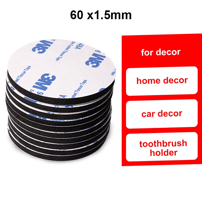 เทปกาวสองหน้าทรงกลม 60 มม. 3 เมตร 9448A 10 ชิ้นสําหรับตกแต่งบ้าน
