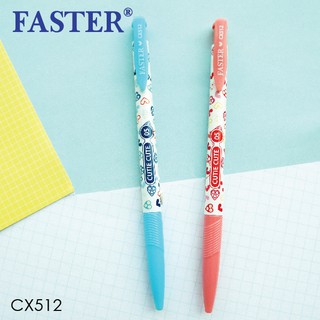 ปากกาลูกลื่น Faster CX512 ปากกา ปากกาแดง ปากกาน้ำเงิน