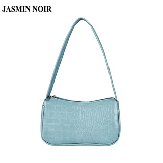 Jasmin NOIR กระเป๋าสะพายไหล่ กระเป๋าถือ ลายหนังจระเข้ เรียบง่าย สําหรับสตรี