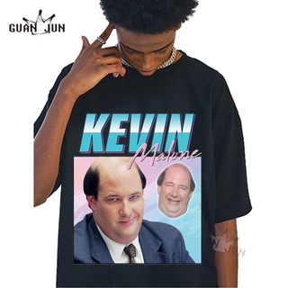 ROUND คอลูกเรือเสื้อยืด พิมพ์ลายกราฟฟิค Kevin Malone สไตล์ฮาราจูกุ ย้อนยุค 90s แนวตลก โอเวอร์ไซซ์ แนวสตรีท สําหรับผู้ชา