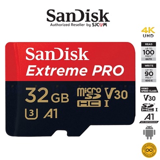 SanDisk Extreme Pro microSD 32GB ความเร็ว อ่าน 100MB/s เขียน 90MB/s (SDSQXCG_032G_GN6MA) เมมโมรี่ การ์ด แซนดิส ใส่ Gopro