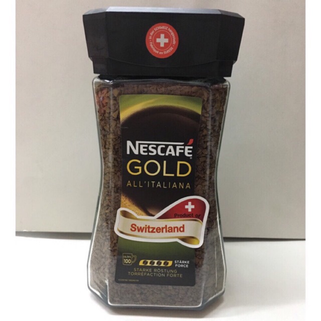 Nescafe Gold All’ Italiana Made in🇨🇭(200g)(ฝาดำ)