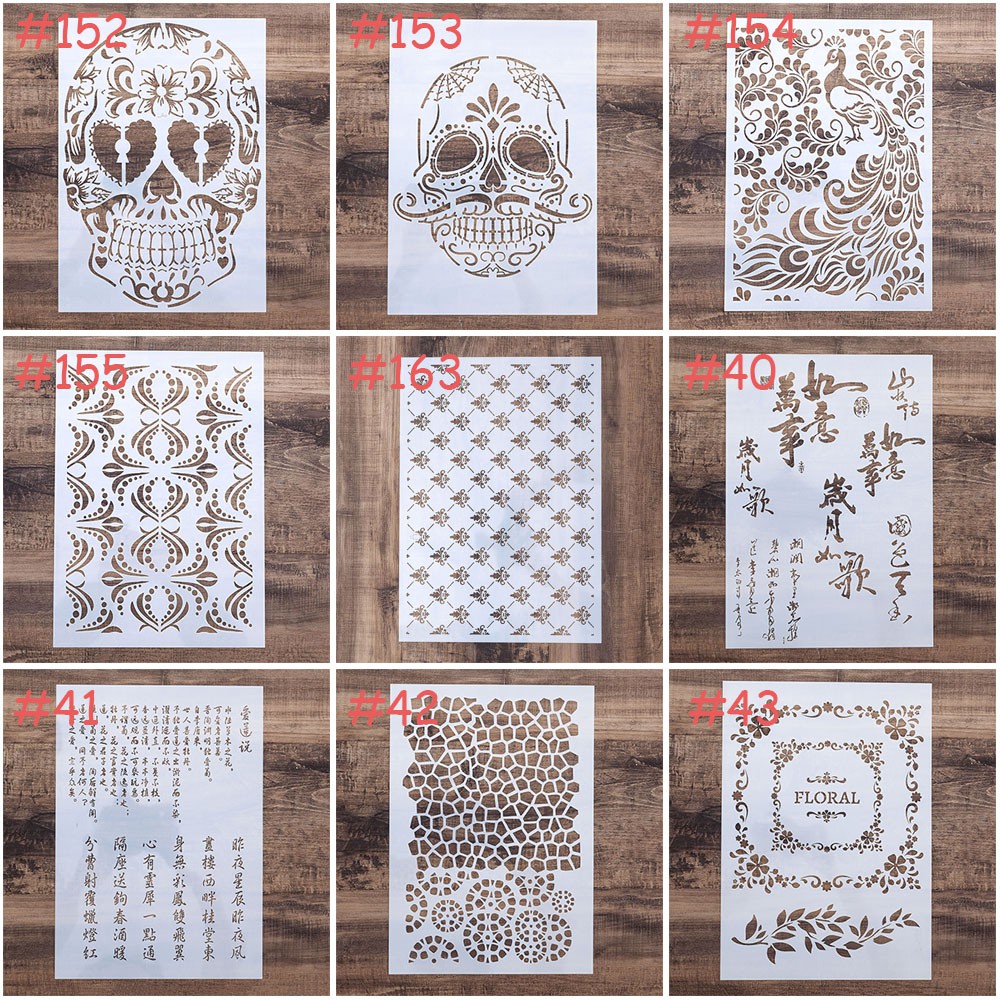 A4 ขนาด DIY Craft Stencil สําหรับ Scrapbooking ภาพวาดอัลบั้มการ์ดผนัง