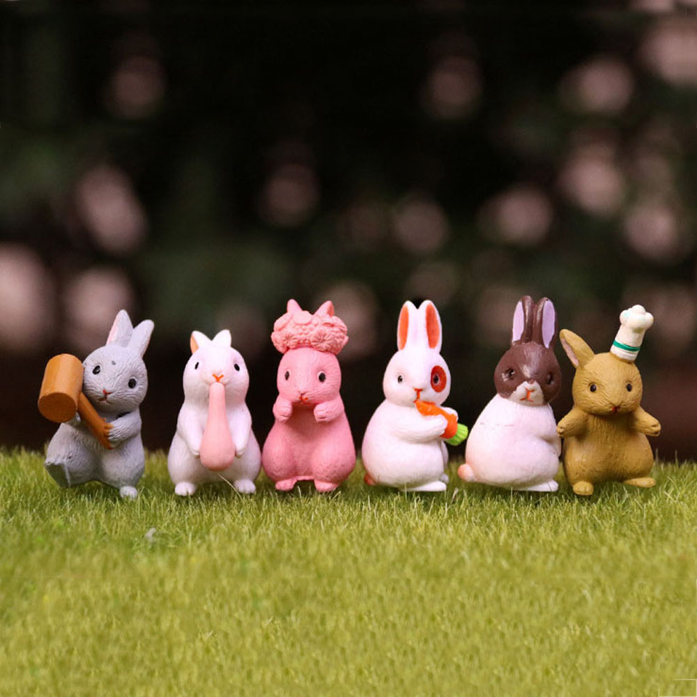REBUY Cartoon Action Figures Mini Figurine Model Micro Landscape Animal ...