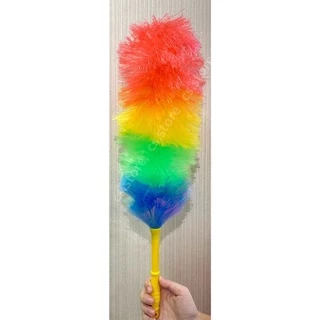 ไม้ปัดฝุ่น ไม้ขนไก่สีๆ ไม้ขนไก่เชือกฟาง สีรุ้ง ที่ปัดฝุ่น 61 cm