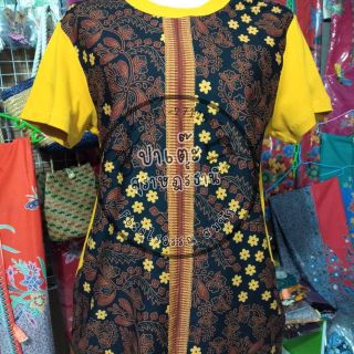 เสื้อยืด ตัดต่อผ้าปาเต๊ะ ฟรีไซส์