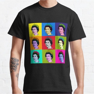 Pop Art Queen Elizabeth II Her Royal Highness Queen Of England New Men S Fashion Short Sleeve T-Shirt