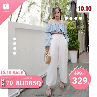 ✨โค้ดลด60.-: WHMTUR(สีขาว+สีนู้ด+ลายริ้ว+เขียวอ่อน)พร้อมส่ง