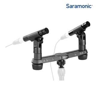 Saramonic SR-MSM500 แท่นยึดไมโครโฟนคอนเดนเซอร์สเตอริโอ 2 ตัวด้านหน้าและด้านหลัง