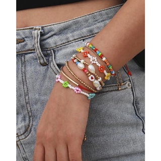 Jolly bracelet (8pcs.) ข้อมือลูกปัด สีสันสดใสมากค่ะ เซต 8 ชิ้น เหมาะกับซัมเมอร์นี้สุดๆ