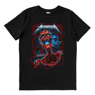 Metallica กระสุนไฟฟ้า | เสื้อยืด พิมพ์ลายวงดนตรี | เพลงเมอร์ช | Unisex | เพลงเมอร์ช | โลหะหนัก