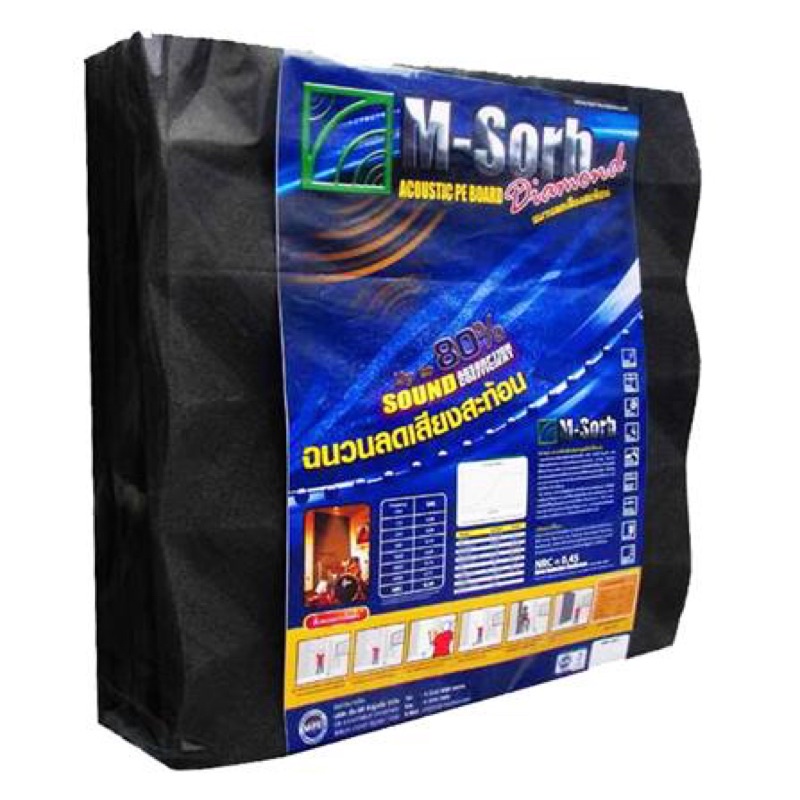 ฉนวนลดเสียงสะท้อน MPE M-SORB 60x60 ซม. สีดำ