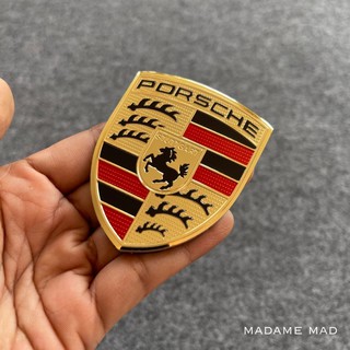 โลโก้ PORSCHE ชิ้นงานอลูมิเนียม ขนาด 5.5x6.9cm