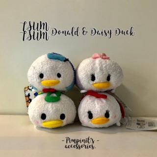 🇹🇭 พร้อมส่ง : พวงกุญแจตุ๊กตาดิสนีย์โดนัลดั๊กและเดซี่ดั๊กซูมซูม | Donald &amp; Daisy Duck Tsum Tsum Disney Keychain.