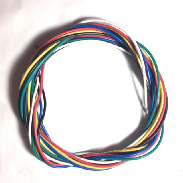สายไฟอ่อน สายไฟAWG20 ( 0.519 sqmm. ) UL1007 สีเขียว สีดำ สีแดง สีขาว สีน้ำเงิน สีเหลือง
