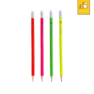 ดินสอ ดินสอไม้ STAEDTLER ดินสอสเต็ดเลอร์ 2B สีนีออน คละสี (4007817135730) 12 แท่ง