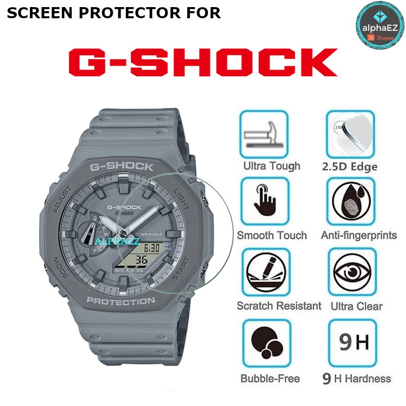 Casio G-Shock GA-2110ET-8A Casioak TMJ Series 9H ฟิล์มกระจกนิรภัยกันรอยหน้าจอ GA2100