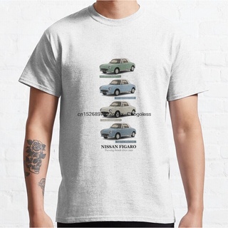 เสื้อยืดลําลอง แขนสั้น คอกลม ลาย Nissan Figaro In All Classic 6 สีขาว สําหรับผู้ชาย คู่รัก