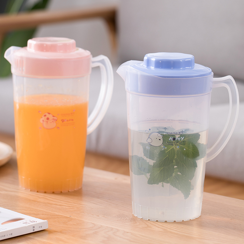 ขวดน้ำเย็น "ราคาถูก" Camellia cold water bottle Plastic large-capacity printed transparent cold wate