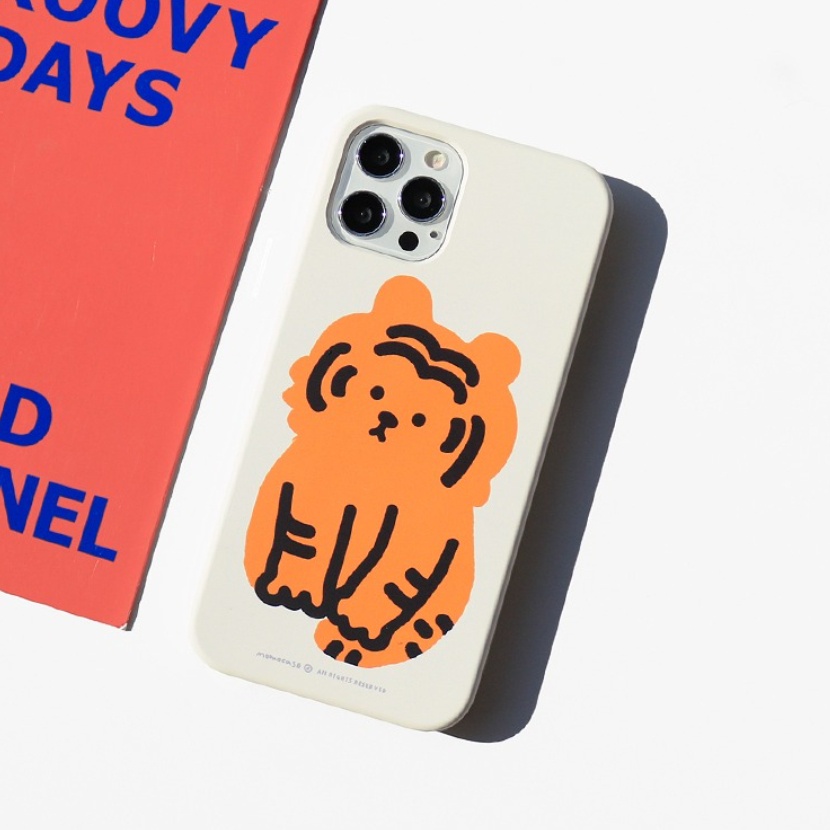 🇰🇷【 Korean Phone Case For Compatible for iPhone, Samsung 】 Baby TIger Slim Card Storage Clear Jelly Slide Bumper Protective Griptok kickstand Holder Cute Hand Made Unique Galaxy 13 8 xs xr 11pro 11 12 12pro mini Korea Made