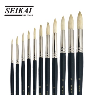 SEIKAI พู่กันกลมสีน้ำมัน (HOG OIL ROUND NICKEL BRUSH) 1 ด้าม