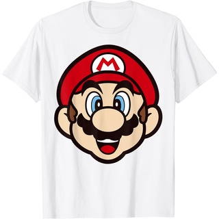 เสื้อยืดโอเวอร์ไซส์เสื้อยืด พิมพ์ลาย Super Mario Big Face Mario สําหรับผู้ใหญ่S-3XL