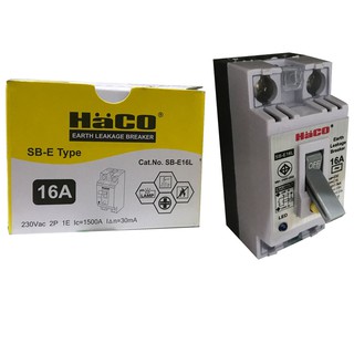 HACO เซฟตี้เบรกเกอร์กันดูด มีสัญญาณไฟ ขนาด 16A