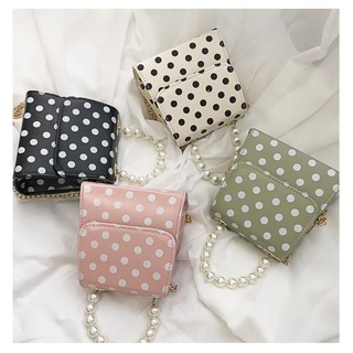 Pearl small bag handbags กระเป๋าสะพายลายจุด รหัส B1108