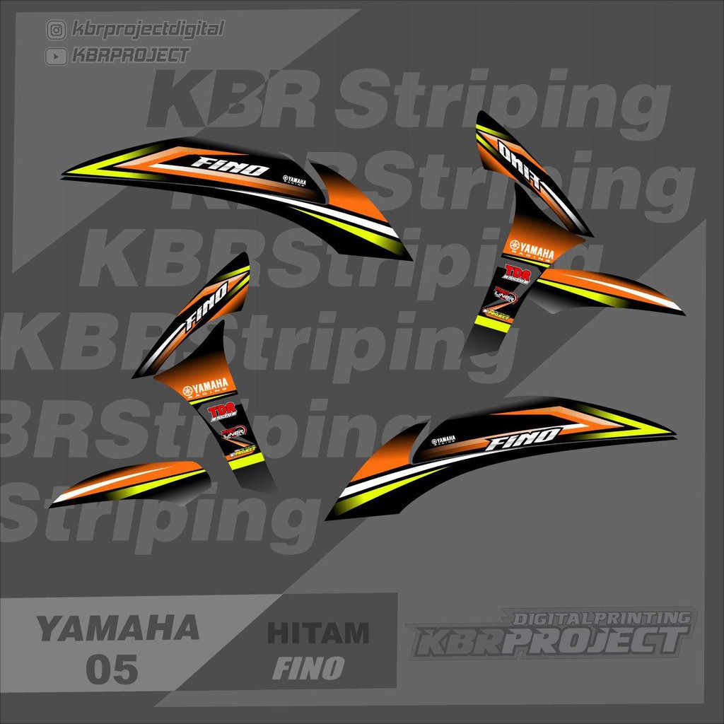 สติ๊กเกอร์ติดรถมอเตอร์ไซค์ Fino สติ๊กเกอร์รายการแถบมอเตอร์ไซค์ yamaha Fino 05 Racing Fino