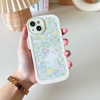 สอบถามก่อนกดสั่ง เคสโทรศัพท์ พร้อมส่งจากไทย เคสกระต่าย เคสดอกไม้ เคสลายดอกไม้ เคสสีเขียว ดอกไม้  เคสสีครีม