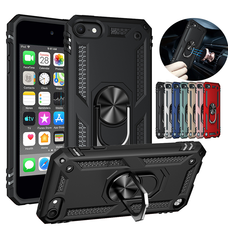 สําหรับ iPod Touch 5 Touch 6 Touch 7 กันกระแทกเกราะทหารกรณีแหวน Kickstand Holder Cover