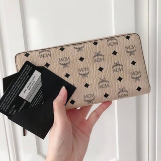 แท้💯📌 MCM Visetos Large Zip Around Wallet(ไม่แท้คืนเงิน)