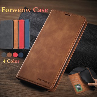 เคสหนังฝาพับXiaomi Redmi Note 10 Pro Note10 4G 10S Forwenw Magnetic Leather Cases Flip Stand Casing Wallet Card Slots Bracket Shockproof Phone Case Protection Cover Shell