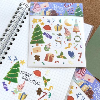 1 Free 1 🔥Sticker mini Christmas // สติ๊กเกอร์ไดคัท กันน้ำธีมคริสมาสต์-479studio