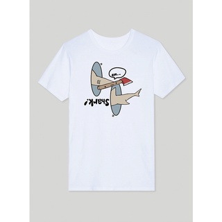 เสื้อยืดเเนวสตรีท เวอร์ชั่นเกาหลี Axe Shark #22023-1 BW1