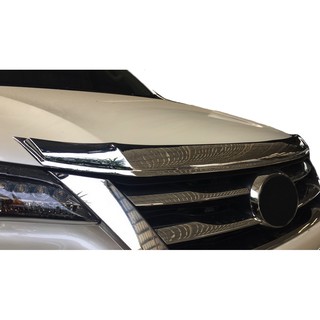 คิ้วกันแมลงฝากระโปรงหน้า FORTUNER 2015-2019 ชุบโครเมี่ยม,ดำด้าน Ao